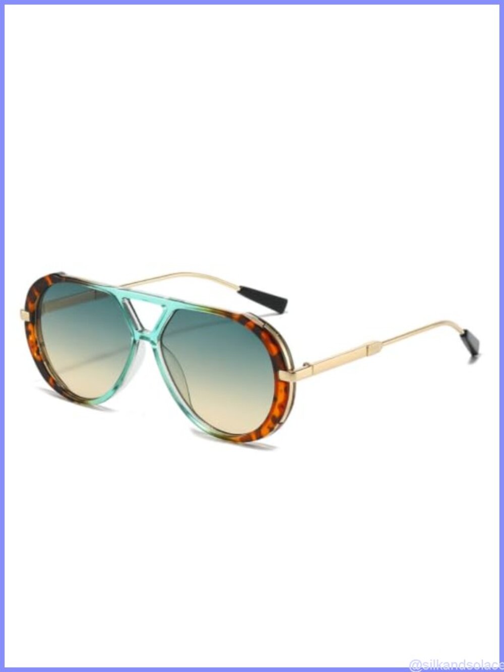 Oversized Retro Aviator Sunglasses Plastic Frame UV400 Unisex 70s